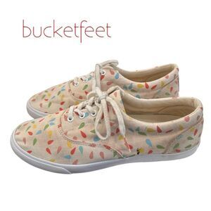BUCKETFEET Women's Confetti Tear Drop Canvas Lace-up Sneakers 9